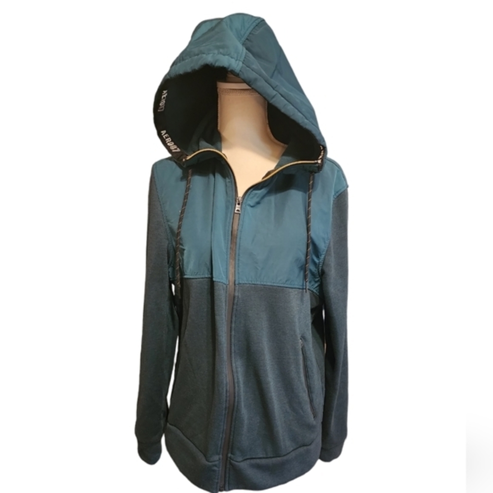 Aeropostale‎ green full zip hooded jacket